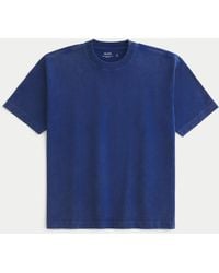 Hollister - Kastiges, schweres verwaschenes T-Shirt mit Rundhalsausschnitt - Lyst