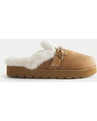 Hollister - Faux Fur-lined Platform Slipper Sandals - Lyst