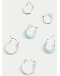 Hollister - Turquoise Hoop & Stud Earring 3-pack - Lyst