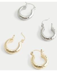 Hollister - Silver And Gold Hoop Earring 2-pack - Lyst