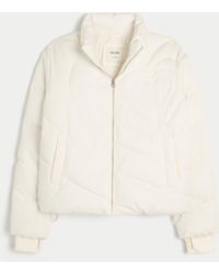 Hollister - Zip-up Pattern Puffer Jacket - Lyst