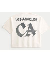 Hollister - Heavyweight Baggy Crop Los Angeles Graphic Football T-shirt - Lyst
