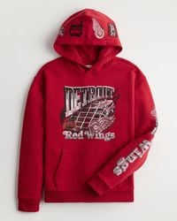 Hollister - Relaxed Detroit Red Wings Graphic Hoodie - Lyst