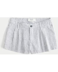 Hollister - Hollister Livvy Low-rise Linen-blend Shorts - Lyst