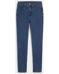 Hollister - High-rise Dark Wash Super Skinny Jeans - Lyst