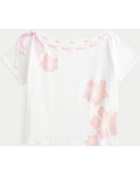 Hollister - Easy Off-the-shoulder Tie T-shirt - Lyst