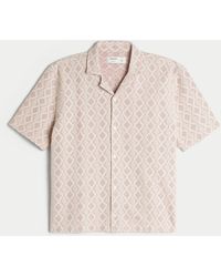 Hollister - Boxy Short-sleeve Crochet-style Shirt - Lyst