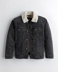hollister sherpa lined denim jacket
