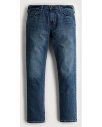 Hollister - Dark Wash Slim Straight Jeans - Lyst