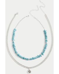 Hollister - Turquoise Shell Necklace 2-pack - Lyst