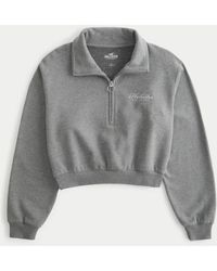 Hollister - Lässiges Sweatshirt mit halbem Reißverschluss und Logo - Lyst