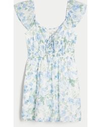 Hollister - Flutter Sleeve Double-tie Skort Dress - Lyst