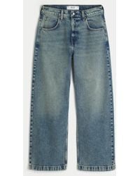 Hollister - Dark Wash Graphic Super Baggy Jeans - Lyst