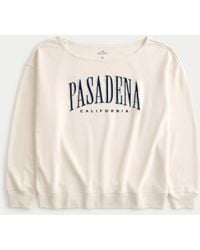 Hollister - Oversized Off-the-shoulder Pasadena Graphic Sweatshirt - Lyst