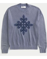 Hollister - Boxy Graphic Crew Sweater - Lyst