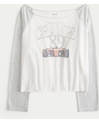 Hollister - Oversized Long-sleeve Racing Graphic Tee - Lyst