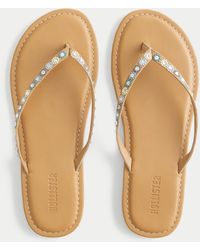 Hollister - Colorful Embellished Flip Flops - Lyst