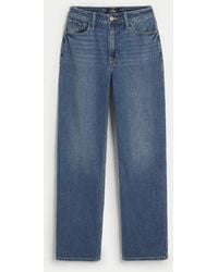Hollister - Ultra High-rise Bright Blue Dad Jeans - Lyst