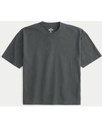 Hollister - Schweres, kastig und kurz geschnittenes T-Shirt mit Rundhalsausschnitt - Lyst