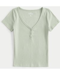 Hollister - Ribbed Short-sleeve Icon Henley - Lyst