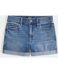 Hollister - High-Rise-Jeans-Shorts in mittlerer Waschung - Lyst