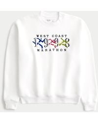 Hollister - Kastiges Sweatshirt mit Rundhalsausschnitt und West Coast Marathon-Grafik - Lyst