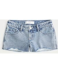 Hollister - Ultra Low-rise Light Wash Mini Denim Shorts - Lyst