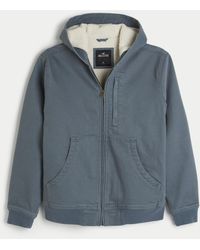 Hollister - Faux Shearling-lined Hooded Workwear Jacket - Lyst