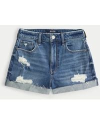 Hollister - Ultra-High-Rise Mom-Shorts aus Jeansstoff in mittlerer Waschung - Lyst