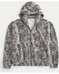 Hollister - Boxy Camo Zip-up Hoodie - Lyst