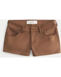 Hollister - Low-rise Faux Suede Shortie Shorts - Lyst