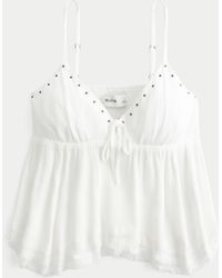 Hollister - Easy Shine Ruffle Babydoll Top - Lyst