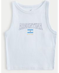 Hollister - Ribbed Argentina Graphic High-neck Tank - Lyst