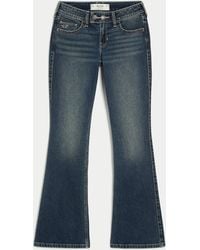 Hollister - Low-rise Dark Wash Tab Waist Bootcut Jeans - Lyst