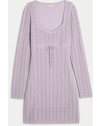 Hollister - Langärmliges Minikleid im Häkelstil - Lyst