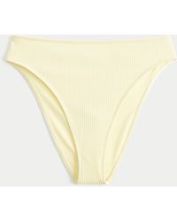Hollister - Curvy High-leg High-waist Ribbed Cheeky Bikini Bottom - Lyst