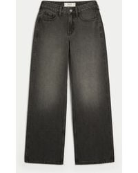 Hollister - High-rise Washed Black Baggy Jeans - Lyst
