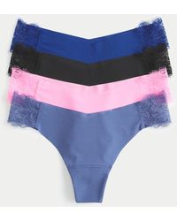 Hollister - Gilly Hicks Lace-side No-show Thong Underwear 4-pack - Lyst