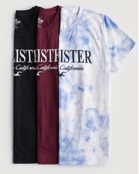 Hollister - Embroidered Logo Graphic Tee 3-pack - Lyst