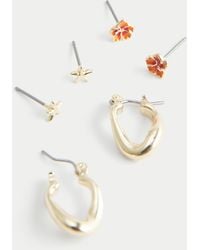 Hollister - Hibiscus & Hoop Earring 3-pack - Lyst