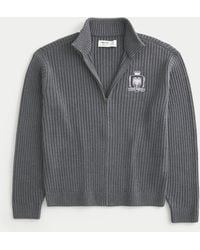 Hollister - Relaxed Graphic Zip-up Sweater - Lyst