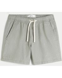 Hollister - Mid-thigh Linen-blend Pull-on Shorts - Lyst