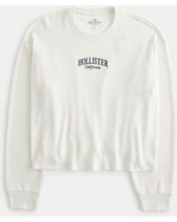 Hollister - Easy Cozy Ribbed Long-sleeve Logo Graphic Tee - Lyst