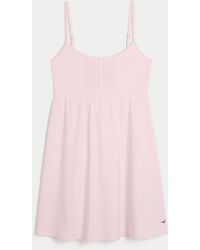 Hollister - Pintuck Knit Mini Dress - Lyst