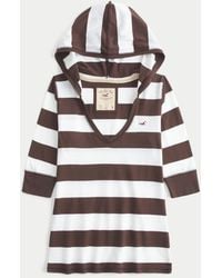 Hollister - Half-sleeve Hooded V-neck T-shirt - Lyst