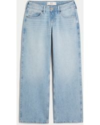 Hollister - Low-rise Light Wash Studded Bows Baggy Jeans - Lyst
