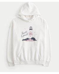 Hollister - Oversized-Hoodie mit East Coast-Grafik - Lyst