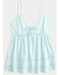 Hollister - Easy Tie Front Babydoll Top - Lyst