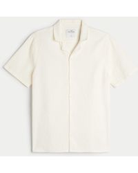 Hollister - Short-sleeve Textured Cotton Shirt - Lyst