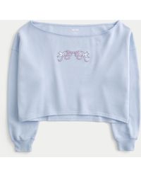 Hollister - Easy Graphic Double Off-the-shoulder Sweatshirt - Lyst